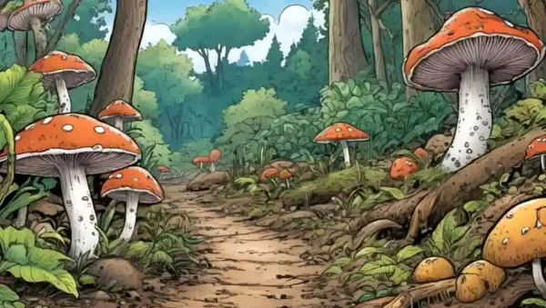 Cerca de hongos creciendo en diversos ambientes