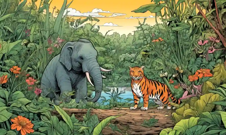 Una relación simbiótica entre plantas y animales en la naturaleza.