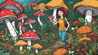 Una mezcla de hongos con una persona disfrutando de buena salud.