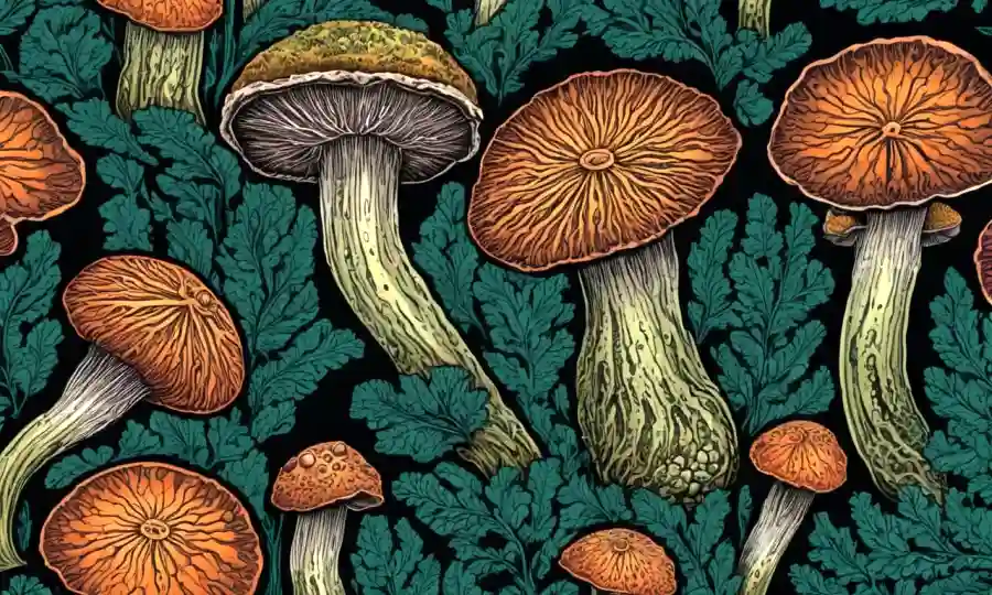 Un organismo hongo que sufre cambios de desarrollo bajo el microscopio.