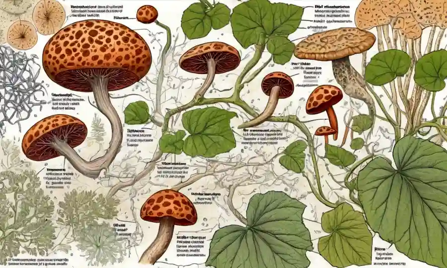 Imágenes microscópicas de endofitas fúngicas en medio del tejido vegetal