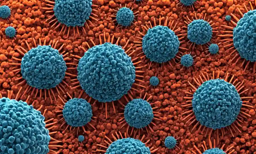 Imágenes microscópicas de células que comparan formas claras y densas.