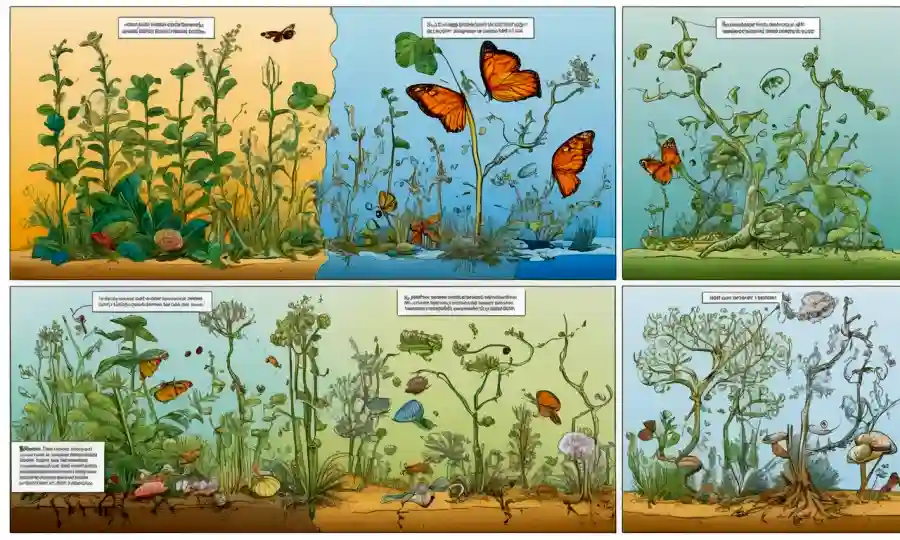 Gráficos y diagramas que ilustran la conexión entre etapas de vida y cambios morfológicos en la biología.