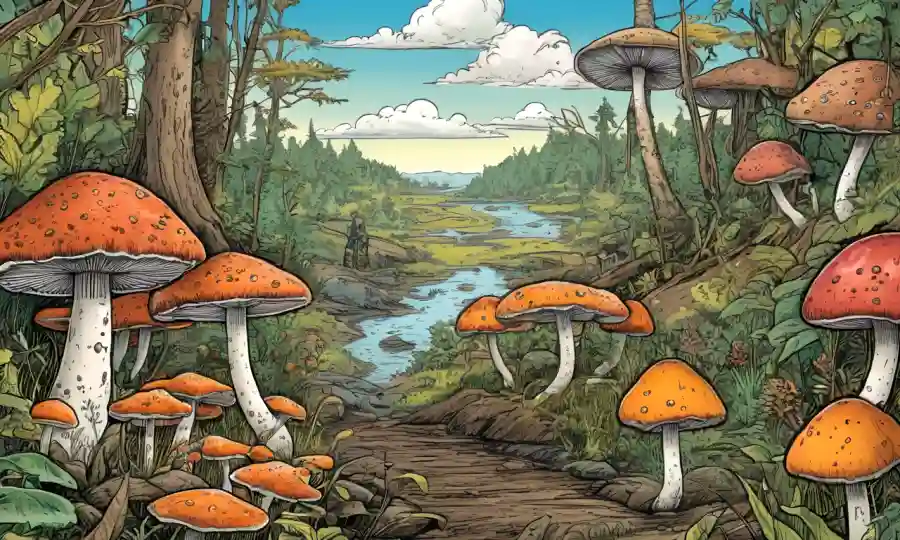 Fungi crece en diversos ambientes, con texto destacando su importancia y clasificación ecológicas.