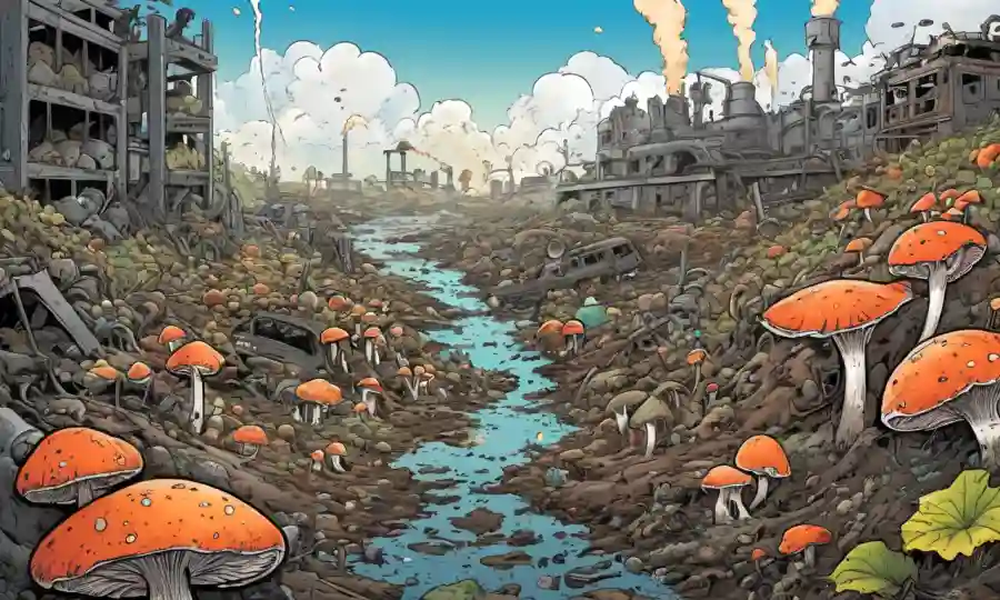 El cultivo de hongos en medio de desechos contaminados
