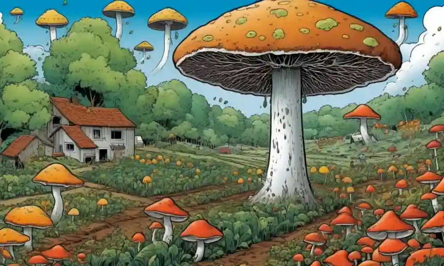 Imagen que muestra el impacto del uso de pesticidas en la diversidad de hongos en un entorno agrícola.