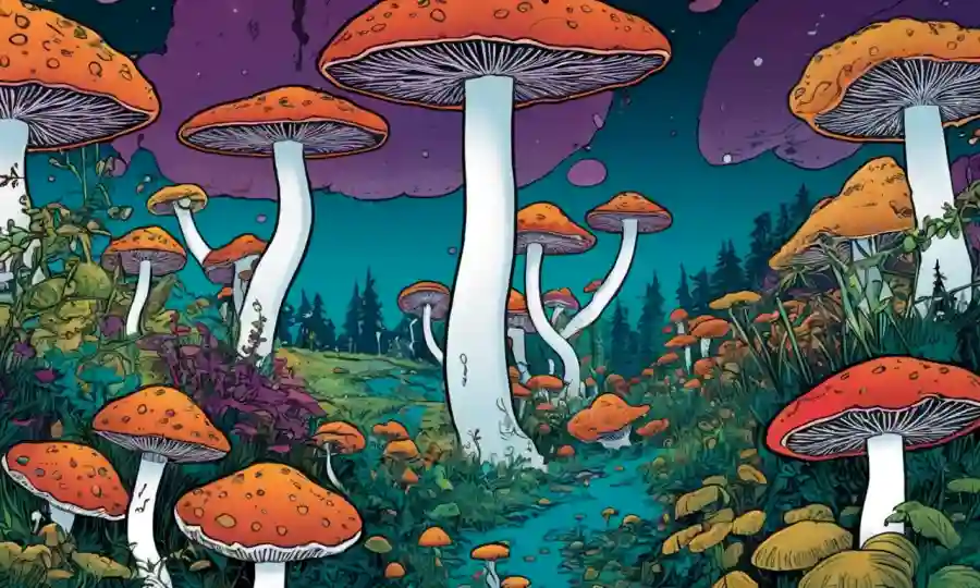 Una imagen relacionada con los efectos de hongos psicodélicos en las conexiones humanas.