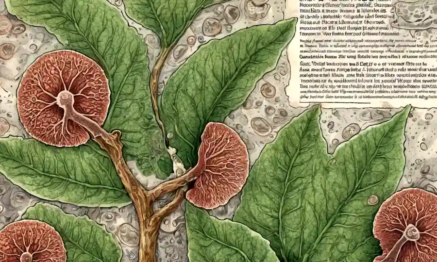 Imagen microscopio de hongos que crecen dentro del tejido vegetal