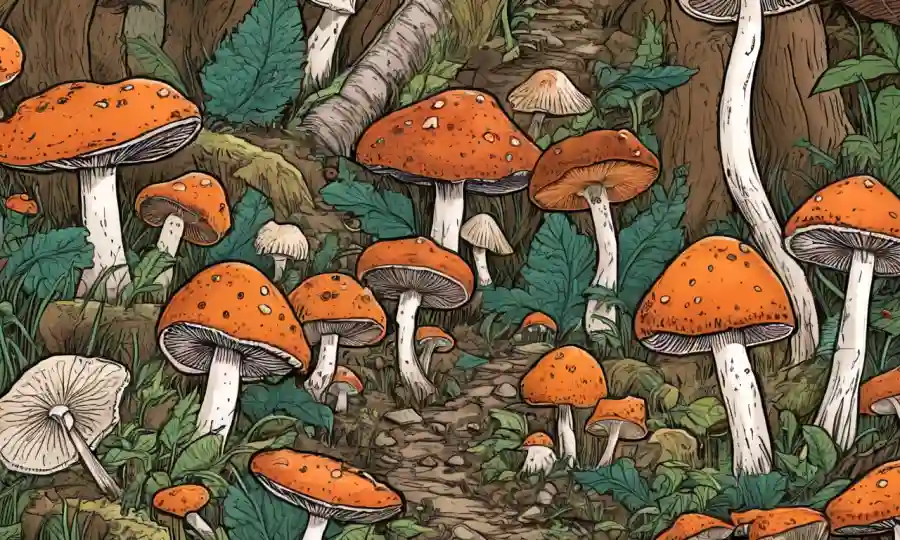 Los hongos descomponen desechos orgánicos en un ciclo natural.