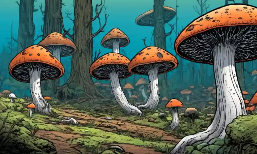 Fungi creciendo estructuras extrañamente formadas para adaptarse a entornos hostiles.
