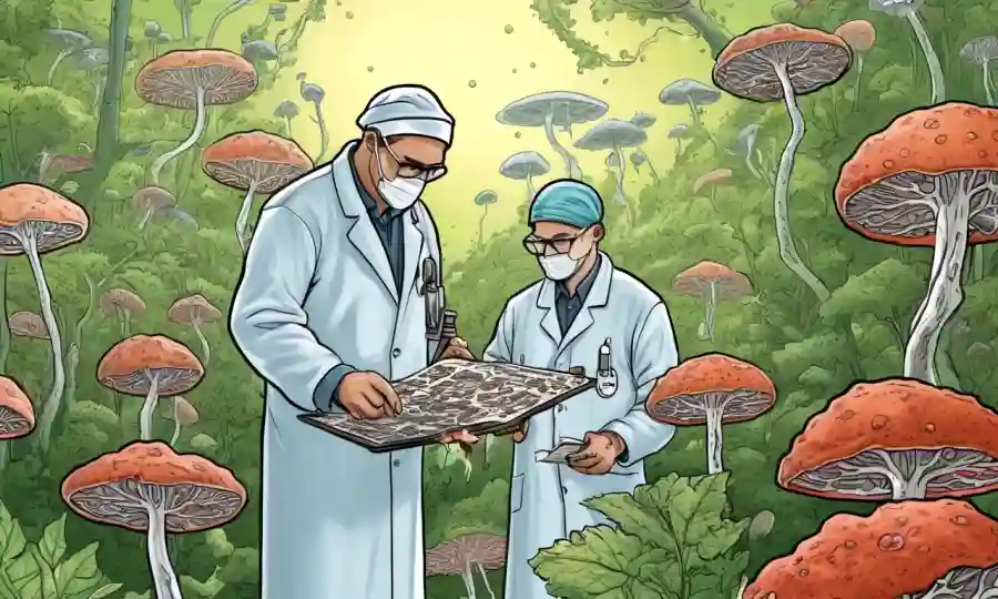 Microbiólogos que examinan genomas fúngicos, enfatizando el significado ecológico y humano de la salud.