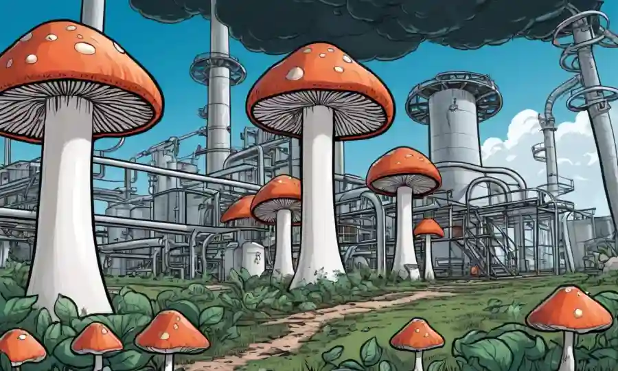 Instalaciones industriales que producen compuesto de aminoácidos de hongos.