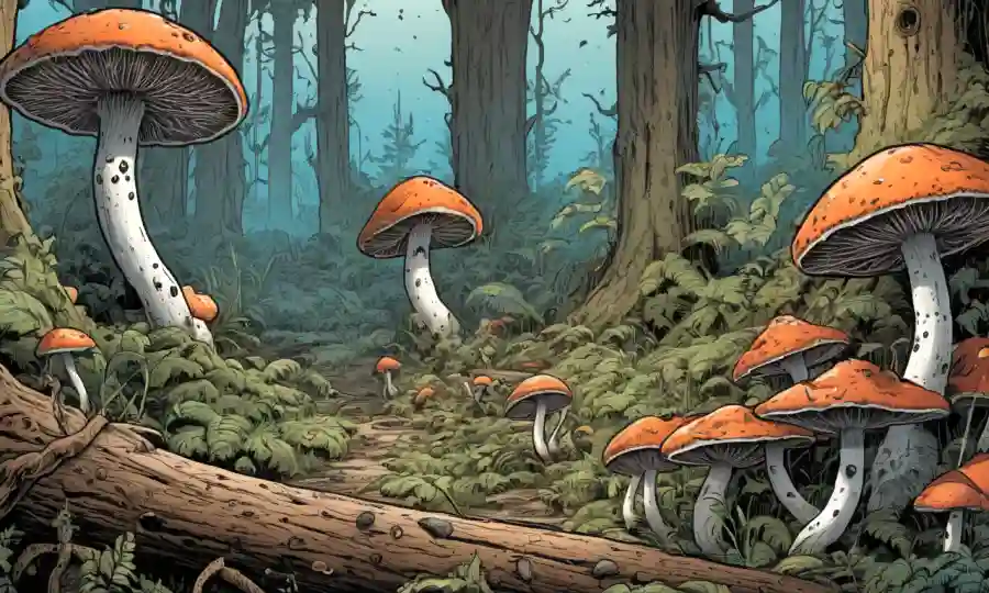 Fungi creciendo en medio de entornos diversos como bosques
