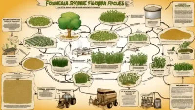 Un diagrama de flujo ilustra el proceso de fermentación para la producción de soja.