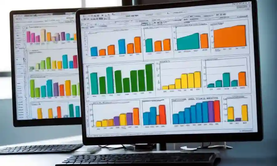 Datos taxonómicos mostrados como gráficos y diagramas de barras coloridos en una pantalla de computadora.