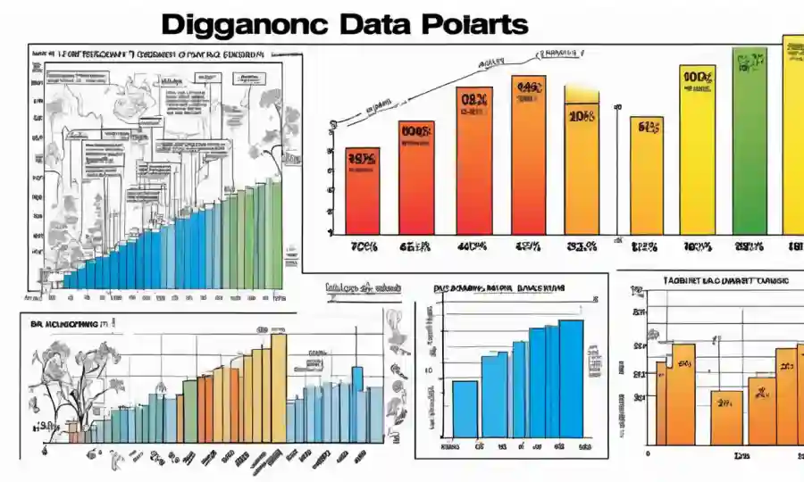 Un gráfico que compara gráficos y diagramas de barras que ilustran la representación de datos taxonómicos.