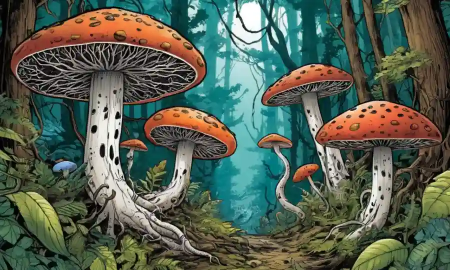 Fungi se entrelazó con elementos de ecosistemas forestales que forman conexiones simbióticas.
