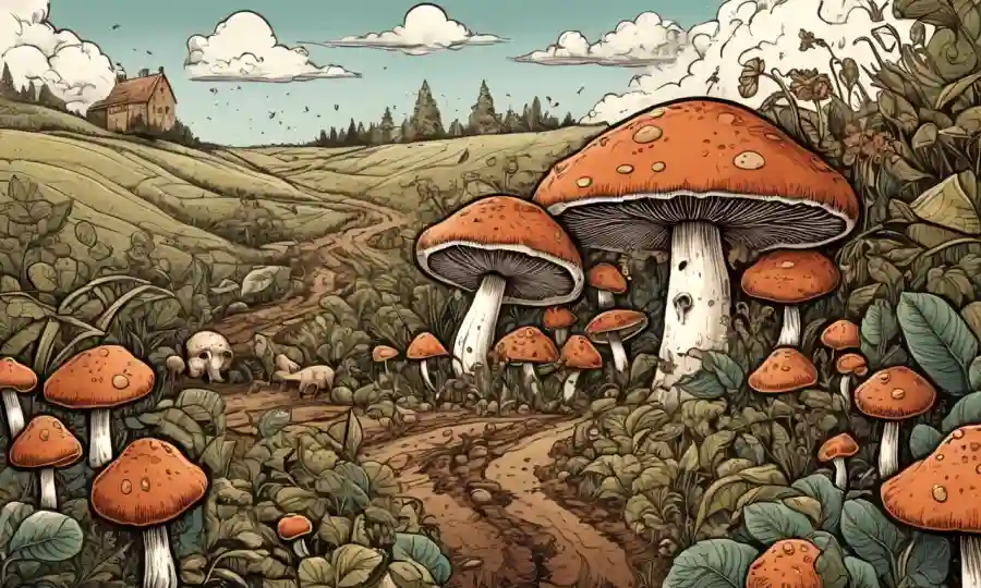 Muestras inspiradas en el seno que rodean tonos terrenales y símbolos agrícolas.