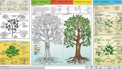 Comparación entre los diagramas de fitogenía y fitotaxonomy en una pantalla de computadora.