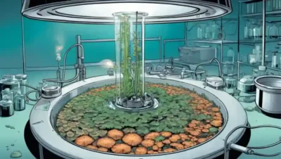 Un plato de laboratorio estéril con varios hongos creciendo bajo condiciones controladas.