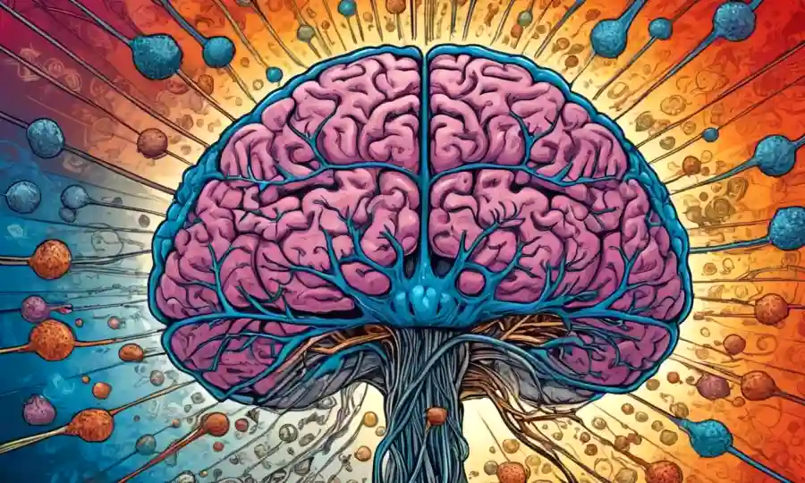 Un hemisferio cerebral dividido en secciones que representan procesos creativos