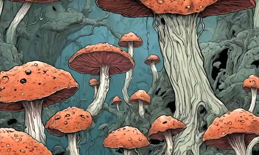 Artistas que crean diseños innovadores manipulando texturas y formas fúngicas.