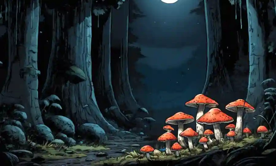 Setas adecuadamente almacenadas en un ambiente fresco y oscuro con técnicas de preservación relacionadas mostradas.