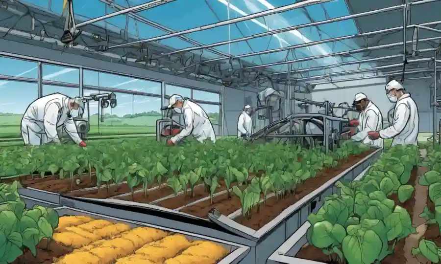Los agricultores experimentan con tecnología agrícola de vanguardia y cultivos en un laboratorio de campo.