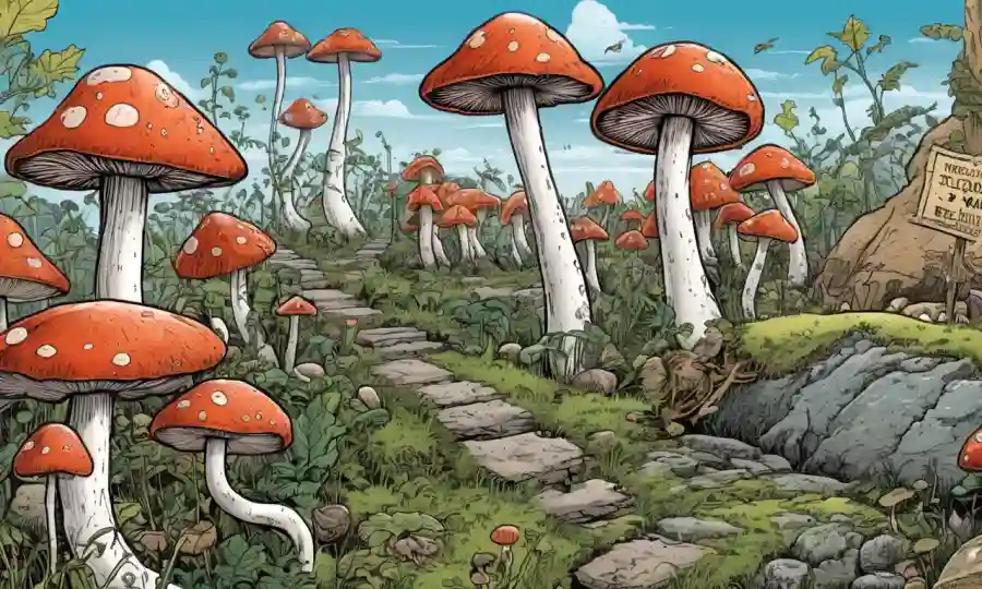 Mushrooms creciendo en diferentes superficies entre textos y hechos que abusan del mito.