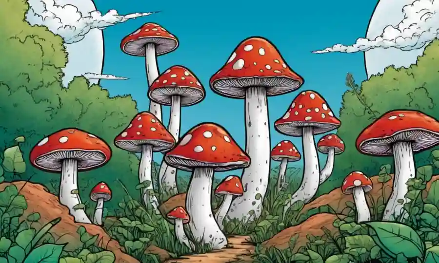 Setas que crecen en armonía con fondos ecológicos y prácticas sostenibles.