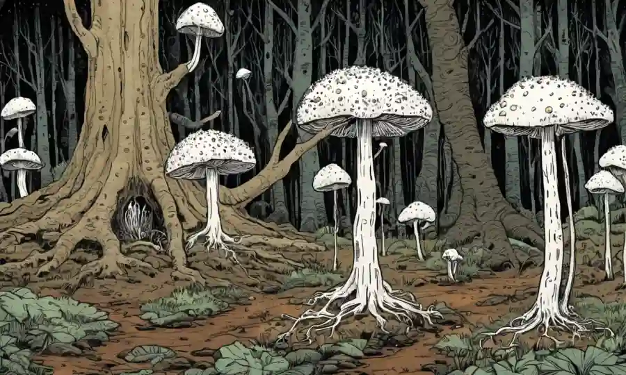 ¡Me disculpo por no entender el texto, pero puedo intentarlo! Parece que se trata de micelio (un tipo de red de hongos), posiblemente con una imagen que representa su conexión o crecimiento.