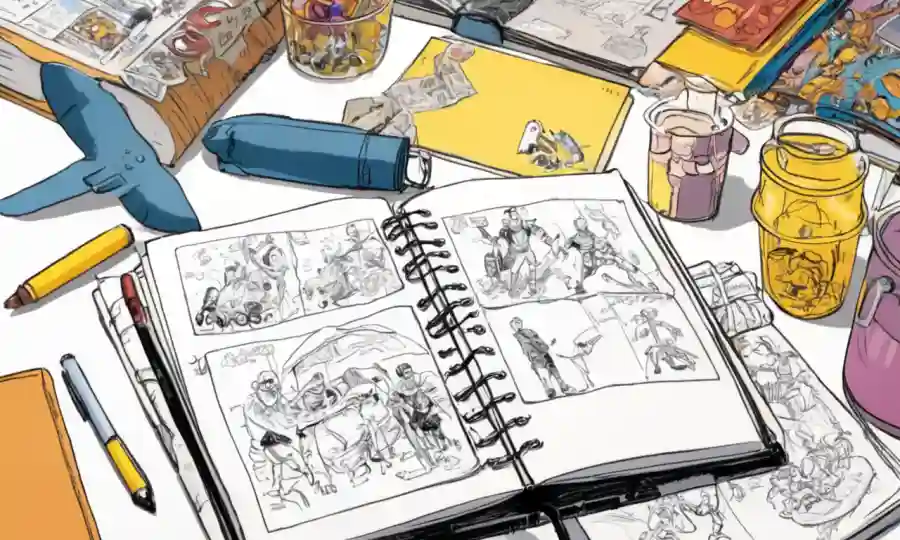 Notas perspicaces en un libro de colección junto con varios artículos reunidos.