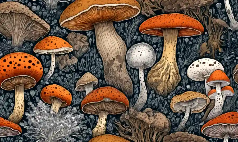 Imágenes microscópicas de diferentes especies de hongos formaciones esclerásticas varían en forma y tamaño.
