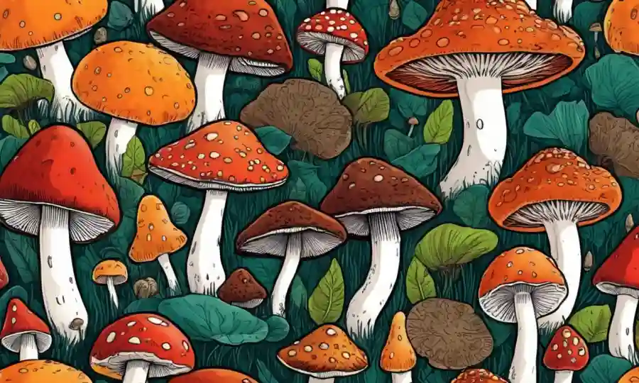 Una gama colorida de setas comestibles de formas, tamaños y texturas variables con perfiles de sabor.