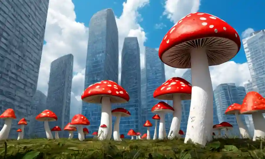 Setas contra un telón de fondo de la arquitectura moderna, simbolizando la espiritualidad y la conexión de naturalezas.
