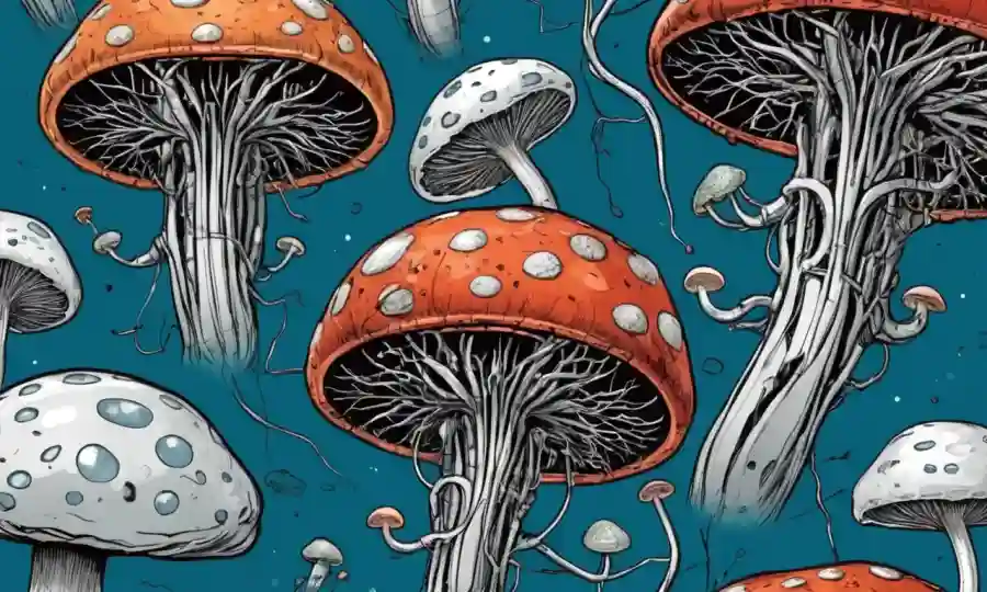 Las ilustraciones cerebrales se mezclan en equipos médicos futuristas, hongos o conexiones neuronales.