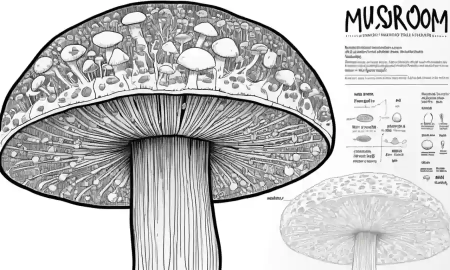 Una ilustración en forma de hongos superpuesta con diagramas psicológicos.