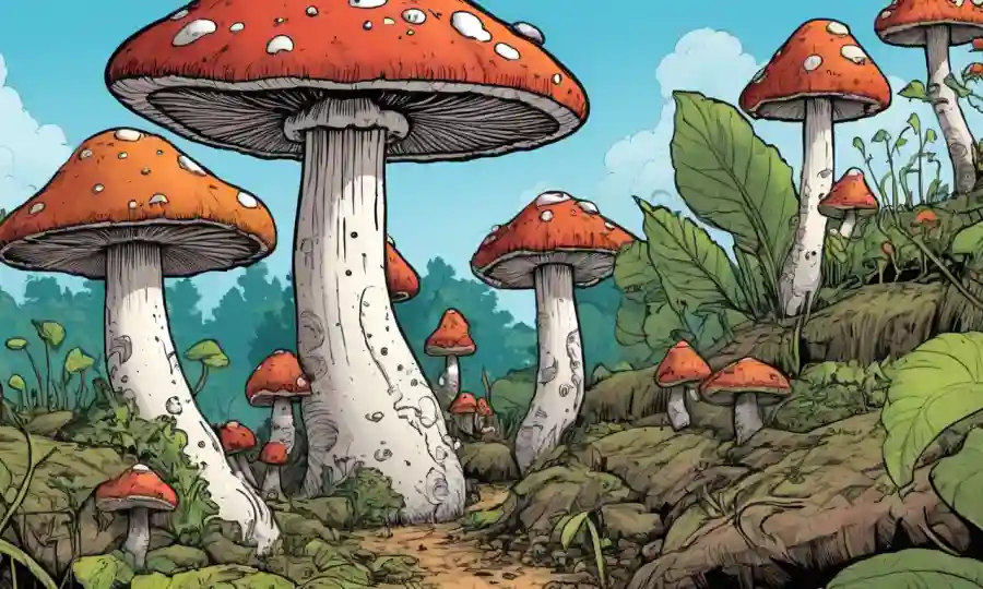 Los hongos crecen en medio de la degradación ambiental.