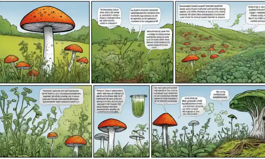 Gráficos y diagramas que ilustran alternativas sostenibles para mitigar los efectos plaguicidas en la reproducción de hongos.