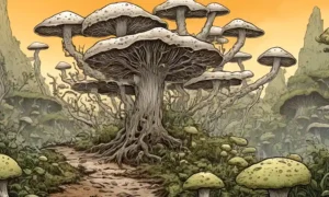 Un hongo mycelium secando