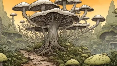 Un hongo mycelium secando