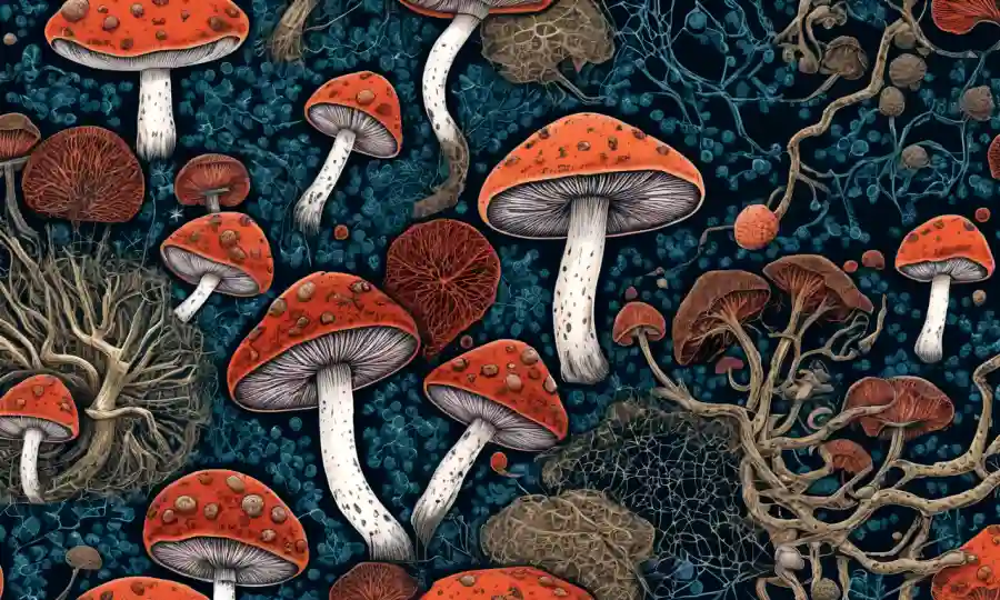 Setas rodeadas de una red intrincada de células inmunes microscópicas y compuestos beneficiosos.
