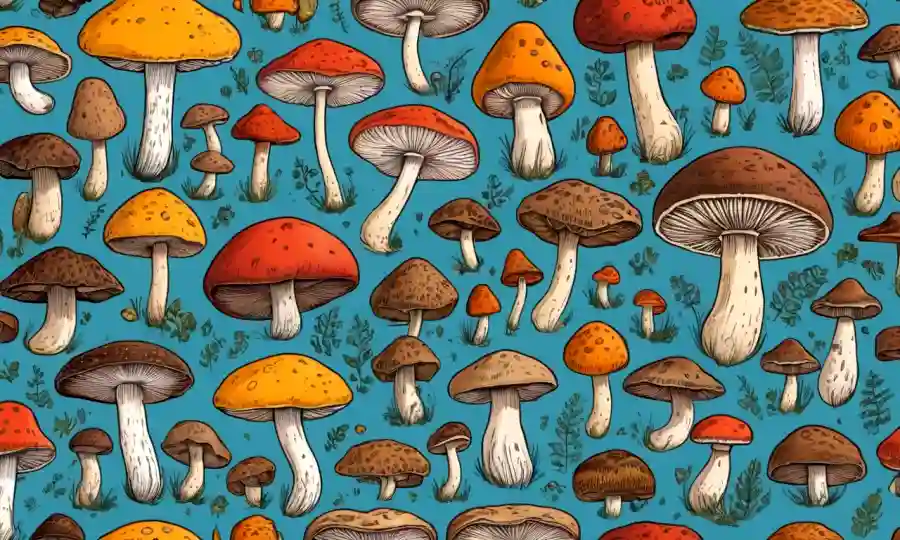 Muestras de especies de hongos que muestran variaciones morfológicas y diversidad.