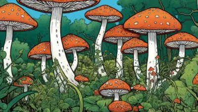 Redes de hongos formando simbiosis entre plantas