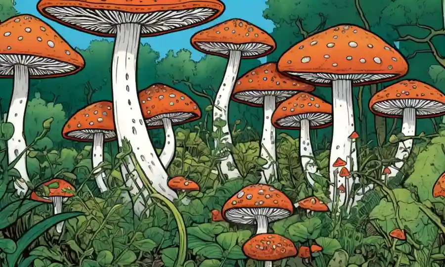 Redes de hongos formando simbiosis entre plantas