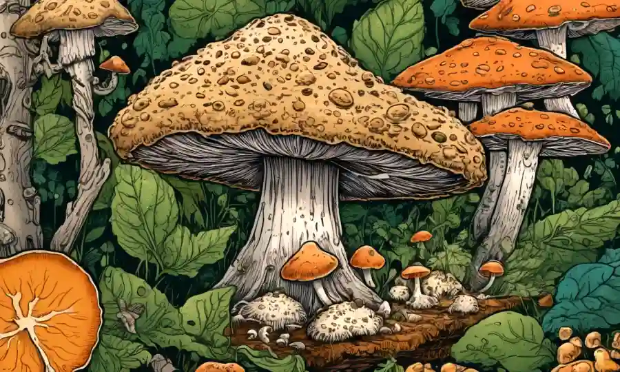 Fungi creciendo en alimentos fermentados con una placa de beneficios para la salud.