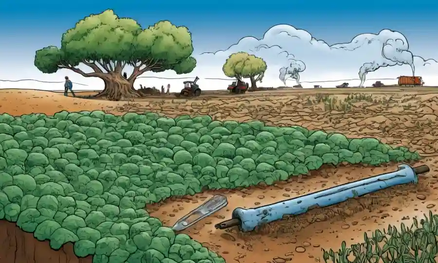 Microorganismos que prosperan en condiciones duras, con herramientas de solución de problemas agrícolas cercanas. (Traducción: Un breve resumen de la imagen es Endophytic microbes withstanding adverse environmental conditions and offering specific agriculture solutions.)