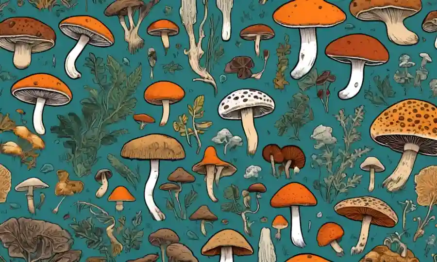 Fungi descompone ilustraciones con iconos de enfermedades alrededor, destacando el tratamiento y la gestión.