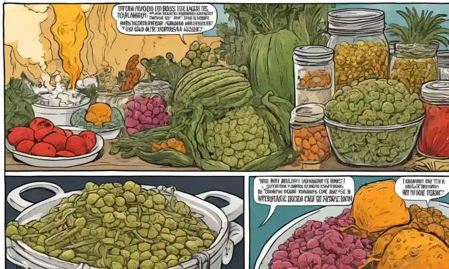 Ilustración de alimentos fermentados con superposición de texto sobre prevención de enfermedades metabólicas.