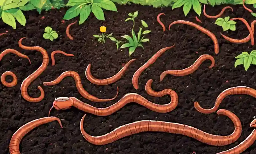 Tormentas (esclerocios) con compost y plantas en el fondo.
